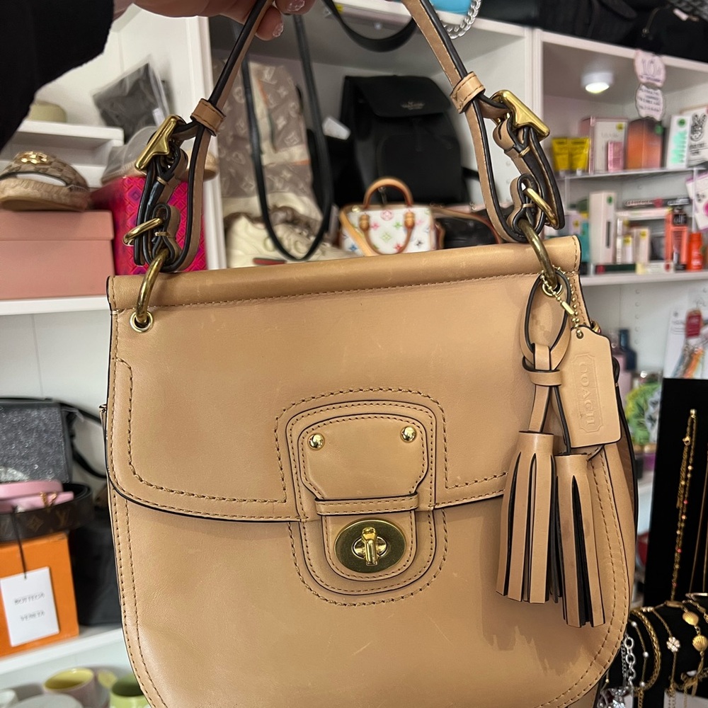 SOLD Coach Tan Leather Crossbody Bag